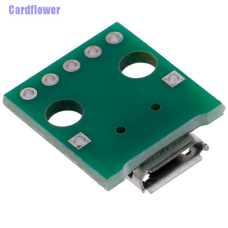 Cardflower  10Pcs MICRO USB to DIP Adapter 5Pin Female Connector PCB Converter Board