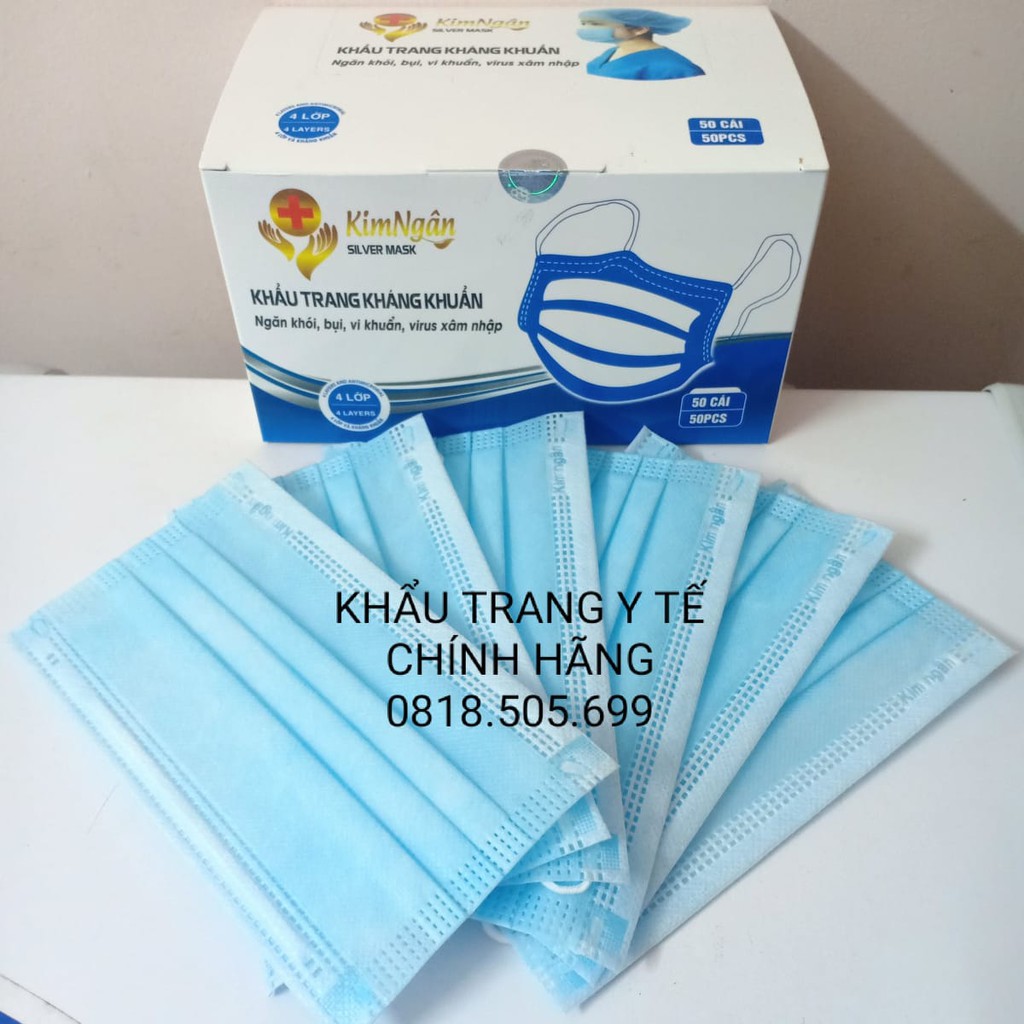 Sỉ = lẻ Khẩu trang kháng khuẩn Kim Ngân hộp 50 cái (Hàng chính hãng)