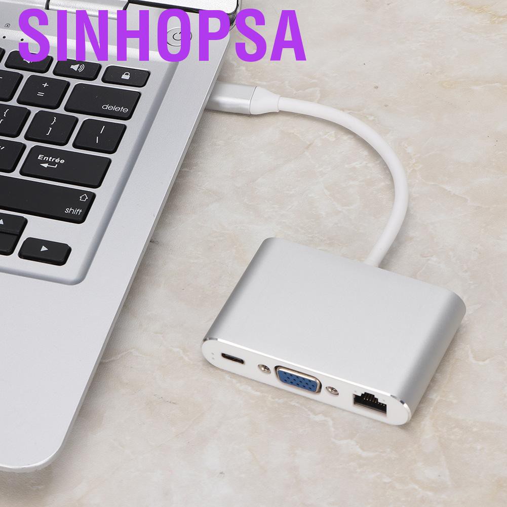 Sinhopsa Multi-Functional Type-C To HDMI+VGA+USB Hub 5 In 1 USB3.0 Converter Adapter | BigBuy360 - bigbuy360.vn