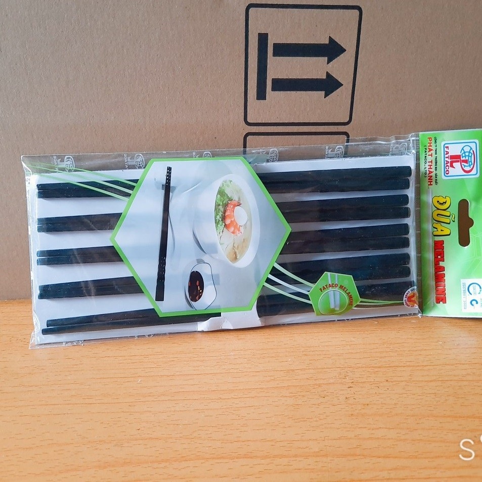 Bộ 10 đôi Đũa nhựa phíp đen chất lượng cao đũa melamine kháng khuẩn