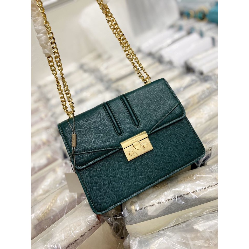 TÚI CHARLES & KEITH BLUSH PUSH-LOCK