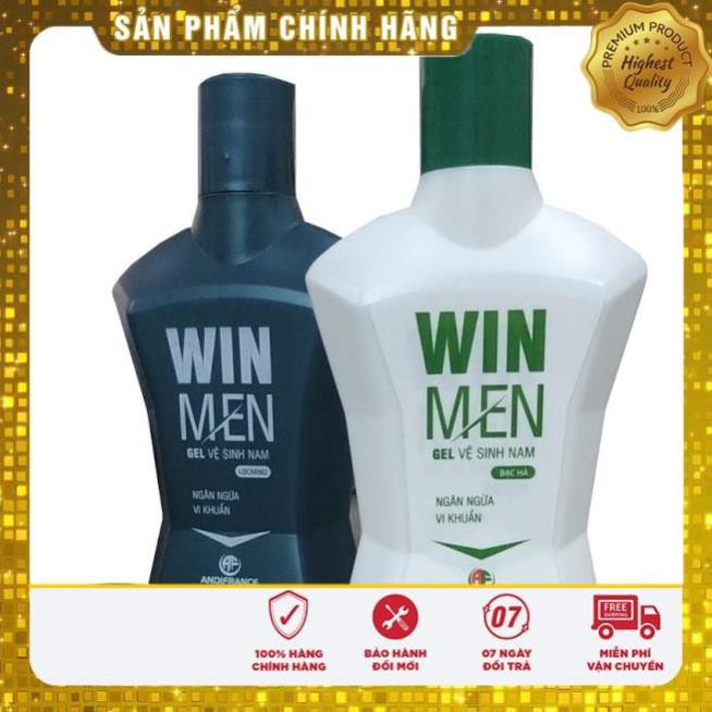 Combo 5 chai Gel vệ sinh nam Winmen - Dung dịch vệ sinh Nam khử mùi, kháng khuẩn, giữ ẩm hương bạc hà, Locarno