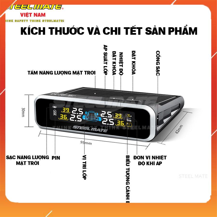 Cảm biến áp suất lốp van trong chính hãng STEELMATE hiển thị thông số - BẢO HÀNH 12 THÁNE có màn hình màu hiG