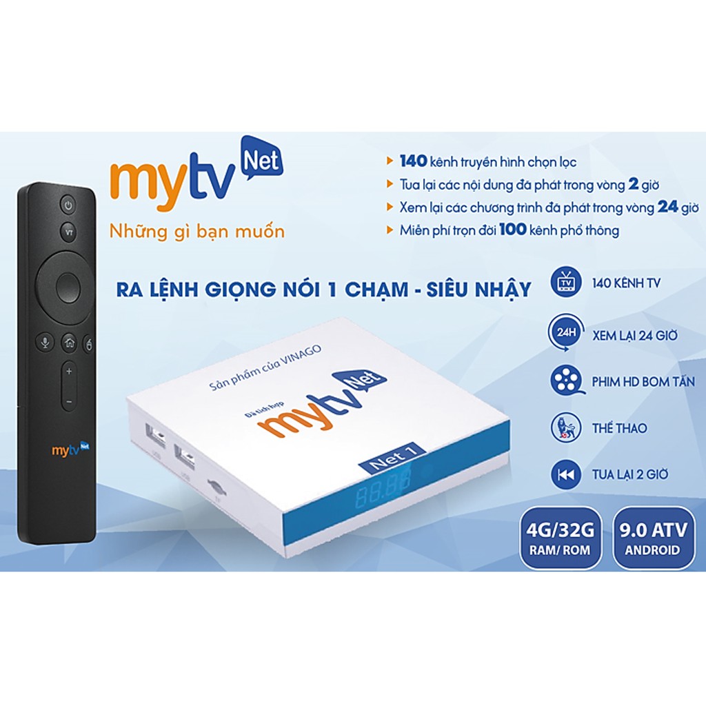 Android TV Box MyTV Net 4GB/32GB Mới 2020 - Tích hợp điều khiển giọng nói, Cấu hình mạnh mẽ