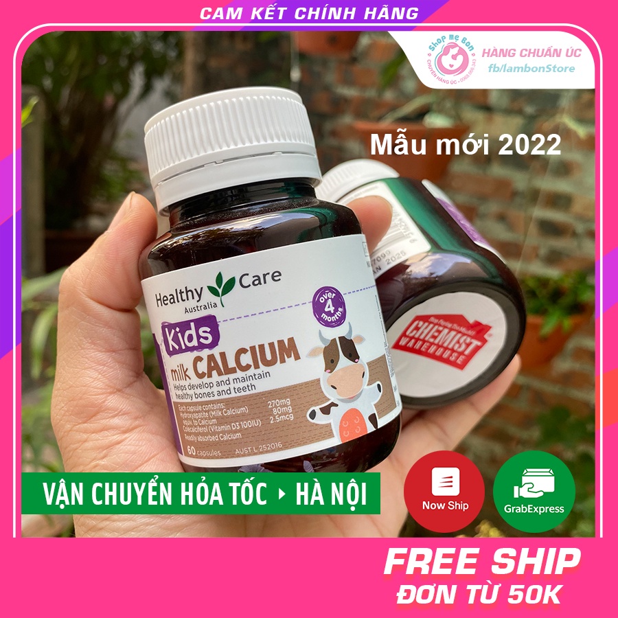 Canxi Sữa Milk Calcium Healthy Care 60 viên - Xuất xứ Úc