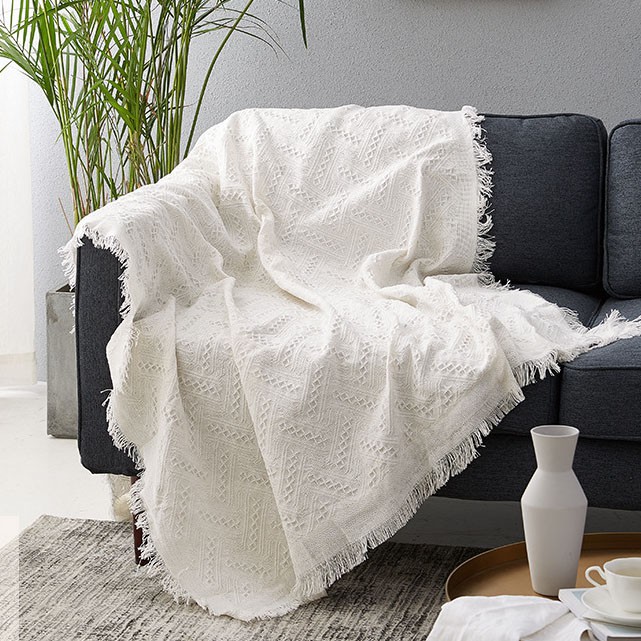 Thảm phủ sofa Cotton thêu nổi Hàn Quốc (Nhiều màu)