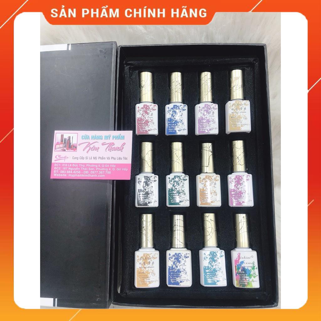 Sét Gel Loang Aishini 12 Màu Loang Đẹp Quyến Rũ - 1 Bộ