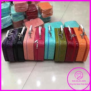 Cốp đựng đồ trang điểm dễ thương giả vân cá sấu
