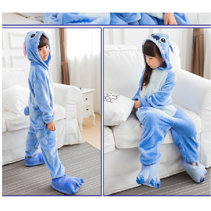 FREESHIP TỪ 99K_Bộ đồ lông mịn hình thú Gấu trúc và stichy hồng | BigBuy360 - bigbuy360.vn