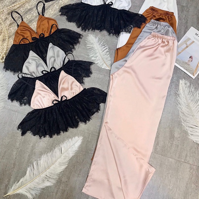 Set áo 2 dây cúp xoè quần xuông