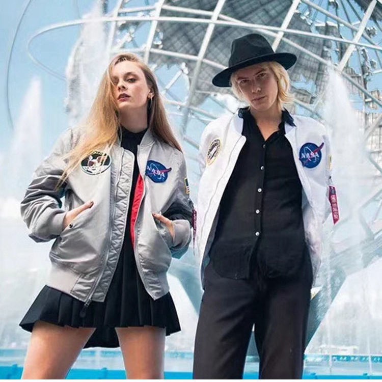 Áo Khoác bomber Thêu Chữ nasa Phong Cách Mỹ Thời Trang Xuân Thu 2021 Cho Nam Và Nữ