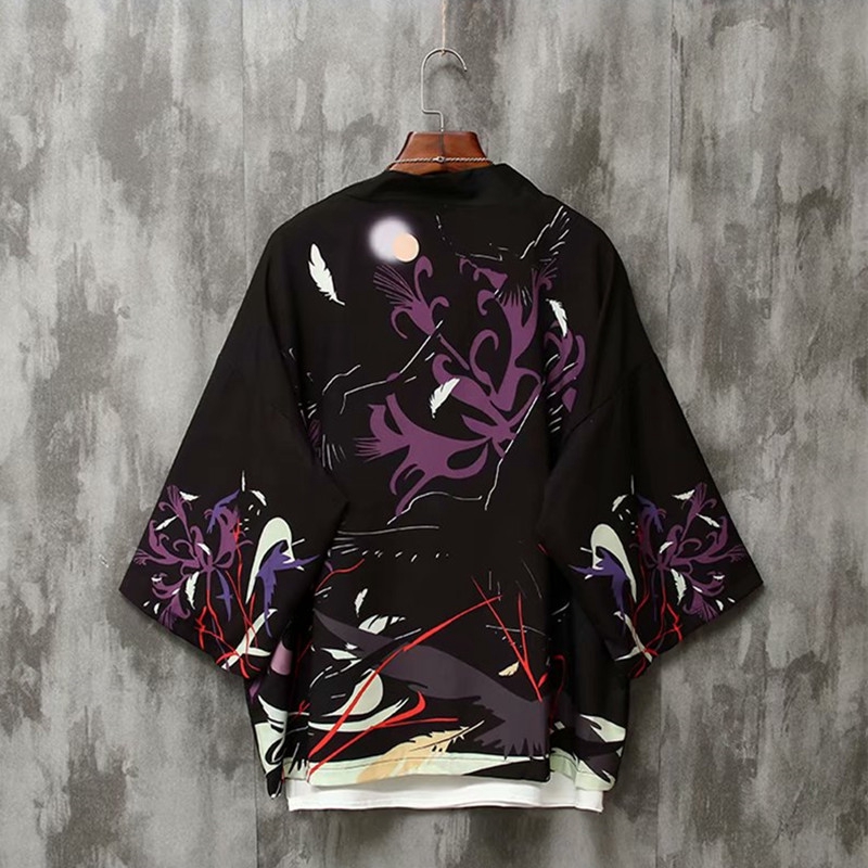 Áo Khoác Kimono Tay Lỡ 3 / 4 Phong Cách Trung Hoa Cho Nam