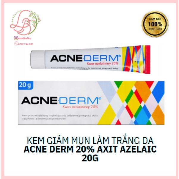 Kem Giảm Mụn Làm Trắng Da Acne Derm 20% Axit Azelaic 20g