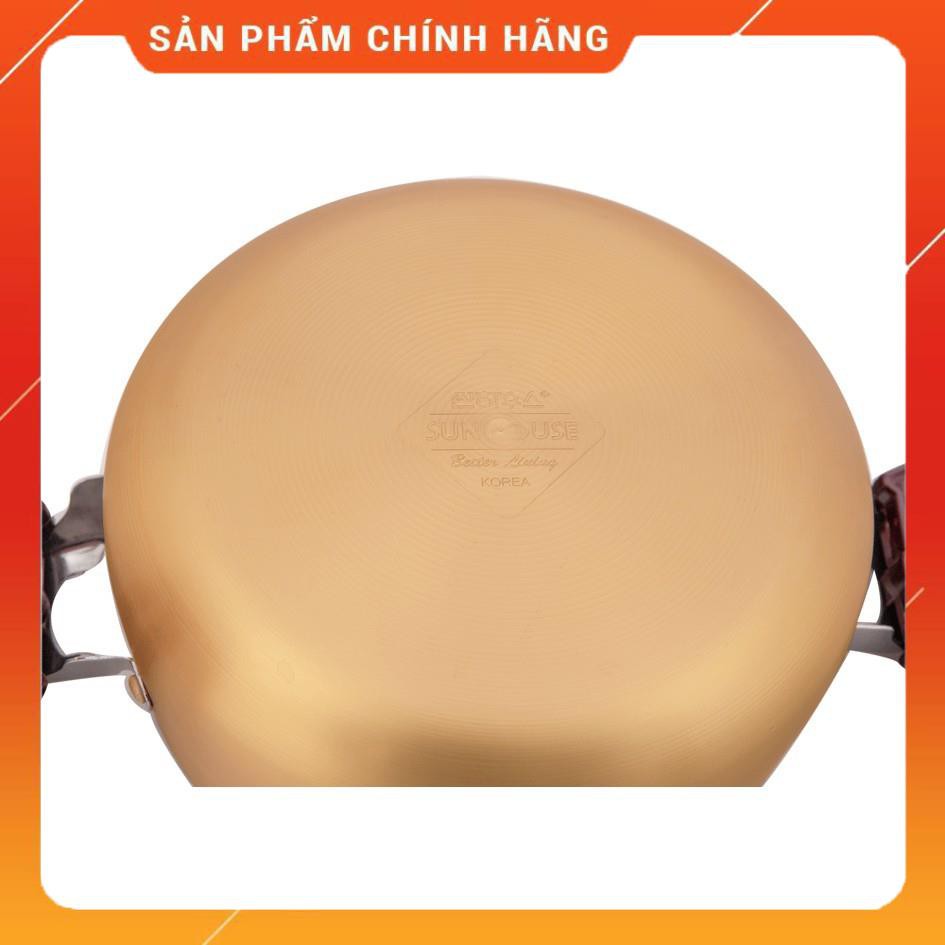 [Chất Liệu Nhôm Cao Cấp] Bộ Nồi anod Sunhouse 3 đáy SH6634 - Vung Kính Cường Lực Siêu Bền, Giữ Nhiệt Tốt,Tỏa Nhiệt Đều