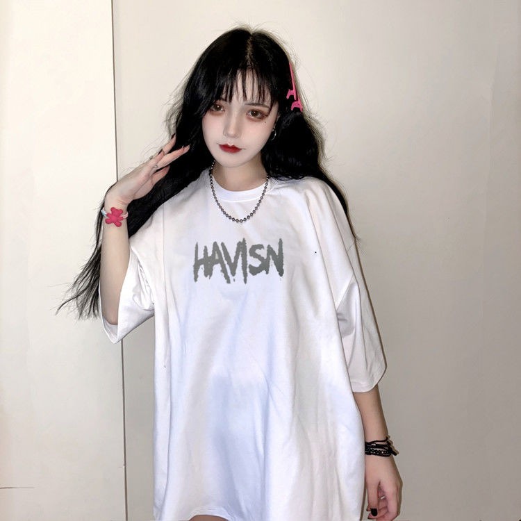 ☾✖2020 summer new Korean version of large size women s clothing loose 200 kg fat MM port Wind printed half-sleeved T-shirt female student trend