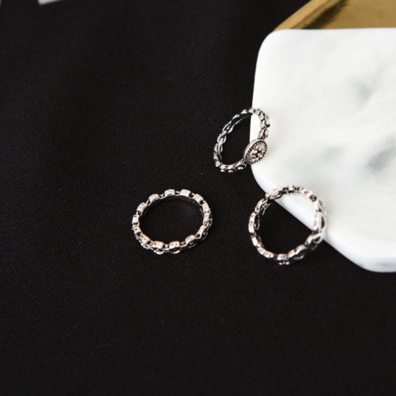 Fashion Accessories Jewelry Ring Set Retro Ladies Fashion Ring 7 Piece Set