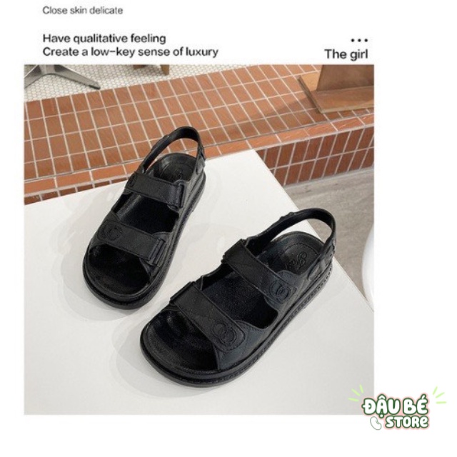 Dép Sandal Nữ Hở Ngón Quai Ngang Đế Bằng Thời Trang Ulzzang - Dép Xăng Đan Quai Hậu Đế 3p Hàn Quốc - Đậu Bé - D050
