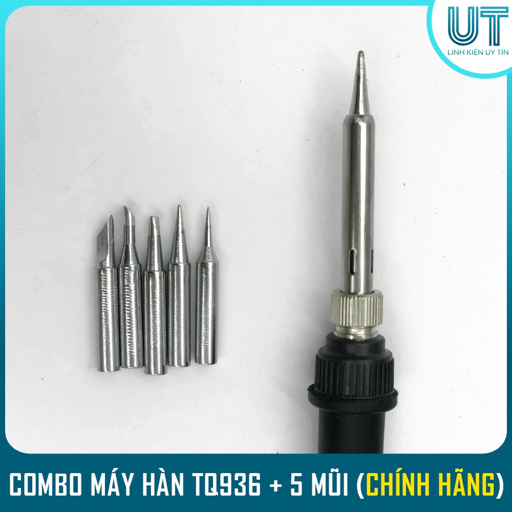 Combo Máy hàn tay điều chỉnh nhiệt độ TQ936 60W + 5 Mũi hàn (Chính Hãng)