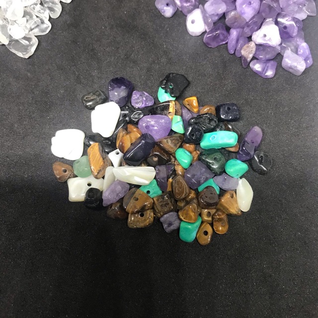 Bộ phụ kiện Set Đá vụn thanh tẩy đủ loại có lỗ làm HandMade