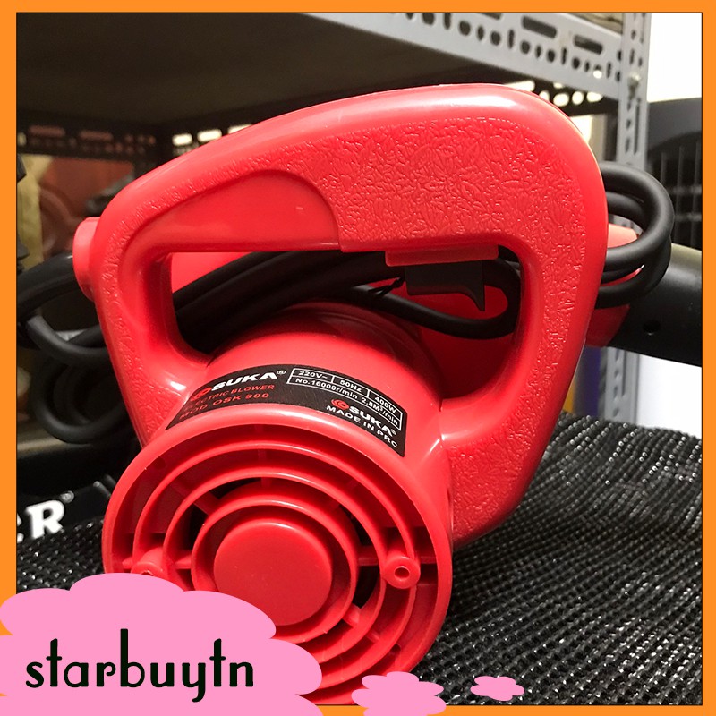 Máy thôi bụi cầm tay màu đỏ kèm chổi than thay thế