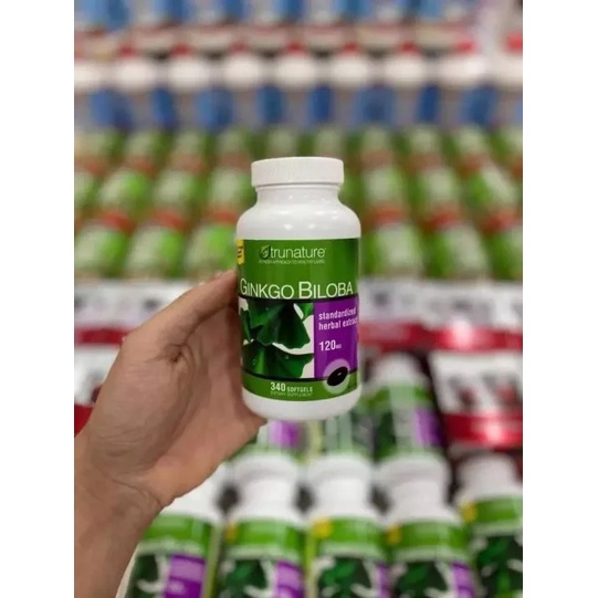 Viên Uống Ginkgo Biloba 120mg Trunature Mỹ 340 Viên Bổ Não Tăng Trí Nhớ I  hãng Mỹ chính hãng