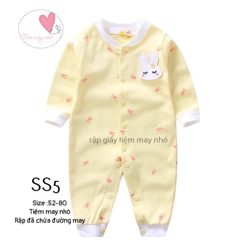 SS5_ Rập giấy may body dài tay sơ sinh