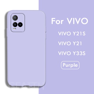 Ốp Điện Thoại TPU Silicone Màu Trơn Cho Vivo y17s Y21s Y53s Y51A Y51 V21 5G V21 VivoY21s VivoV21 VivoY53s