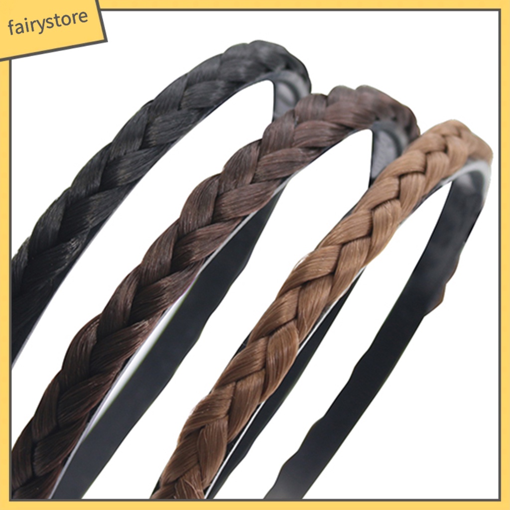 Băng Đô Cài Tóc Giả Bằng Sợi Tổng Hợp Màu Trơn Thời Trang Dự Tiệc