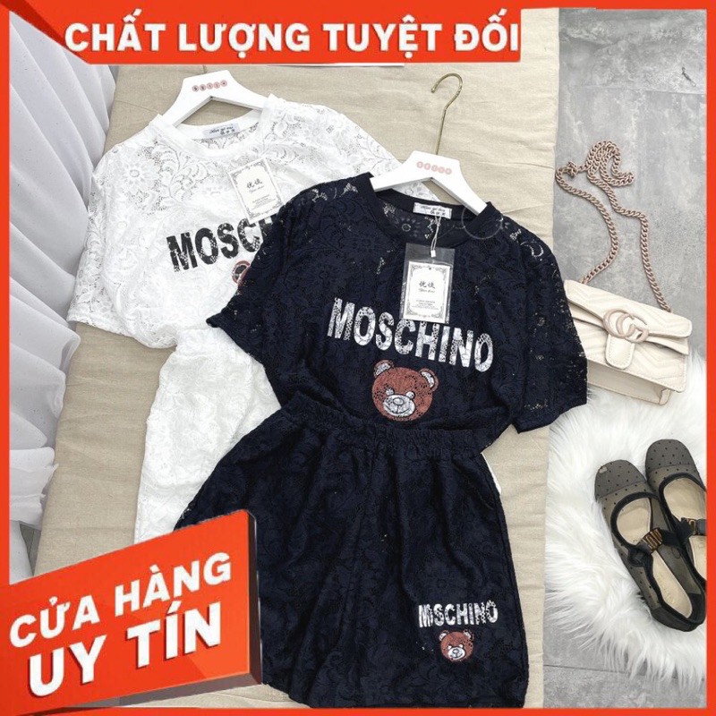 Sét Bộ [ 𝐅𝐑𝐄𝐄 𝐒𝐇𝐈𝐏 ] Ren Moschinooo Cực Xinh  Chất Ren Hoa Mềm Đẹp  Hàng Đẹp Như Hàng QC  Kèm Áo 2s bên trong luôn ạ