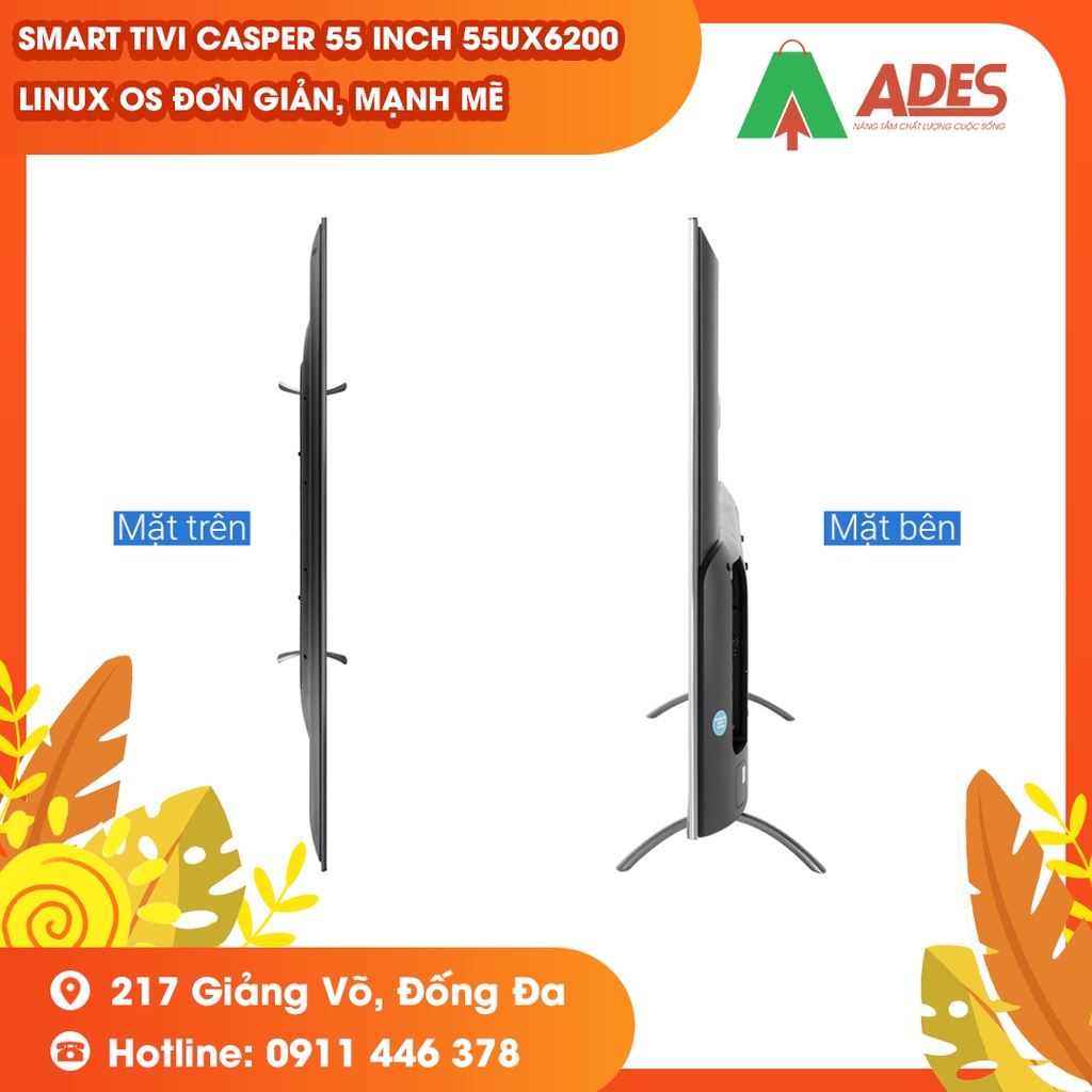 [ MỚI 2021] Smart Tivi Casper 55 inch 55UX6200 Linux OS đơn giản, mạnh mẽ - BH Chính hãng 24 tháng