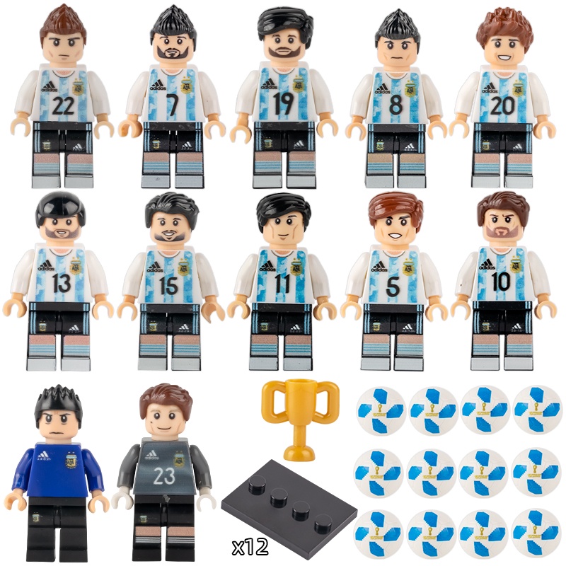 Đồ Chơi Lắp Ráp Đội Bóng Argentina Mini Làm Quà Tặng Sinh Nhật Cho Bé