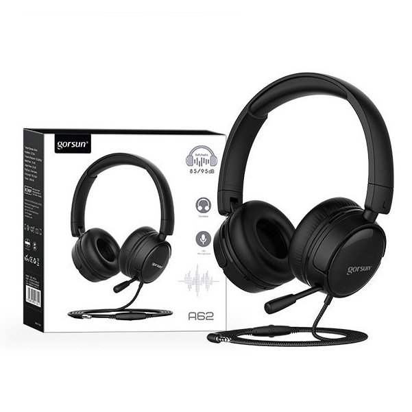 Tai Nghe Headphone Tai Mèo GORSUN A62 Có Mic Âm Thanh Êm Nhẹ Hỗ Trợ Trẻ Tập Trung Học Tập BH Chính Hãng 12T - BENKA