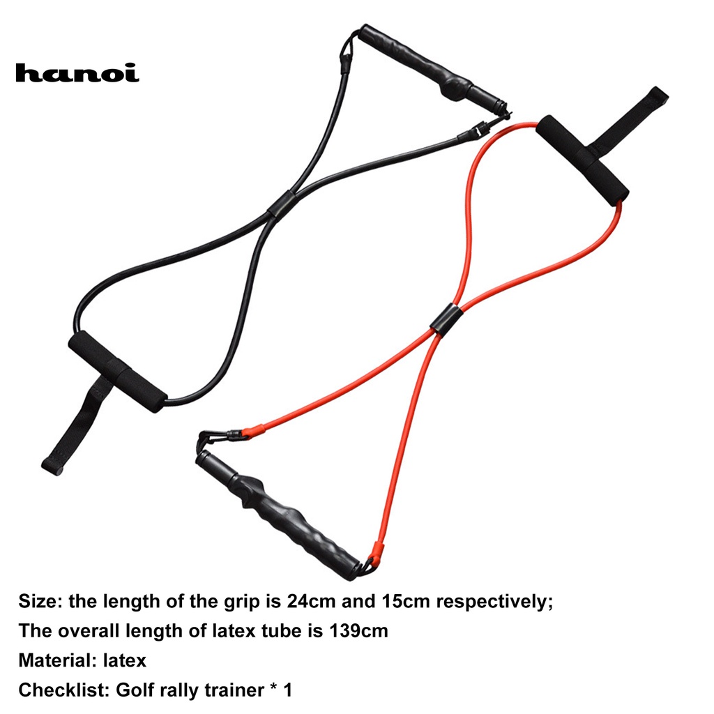 HAN_ Red/Black Golf Swing Tension Band Reusable Golf Strength Trainer Comfortable to Hold for Golf Training