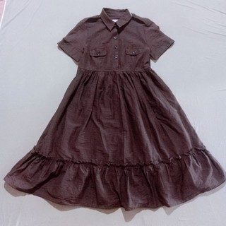 Thanh lí đầm màu nâu dáng xoè hàng hiệu Zara size S