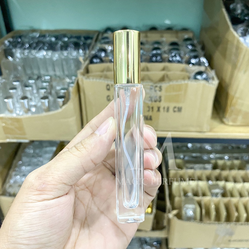 Combo 50-100 chai lọ chiết nước hoa thủy tinh vuông , tròn loại đẹp dugn tích 10ml dạng phun sương