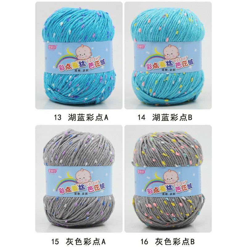 Cuộn Len Đan Sợi Móc Nhiều Màu Tùy Chọn 50G