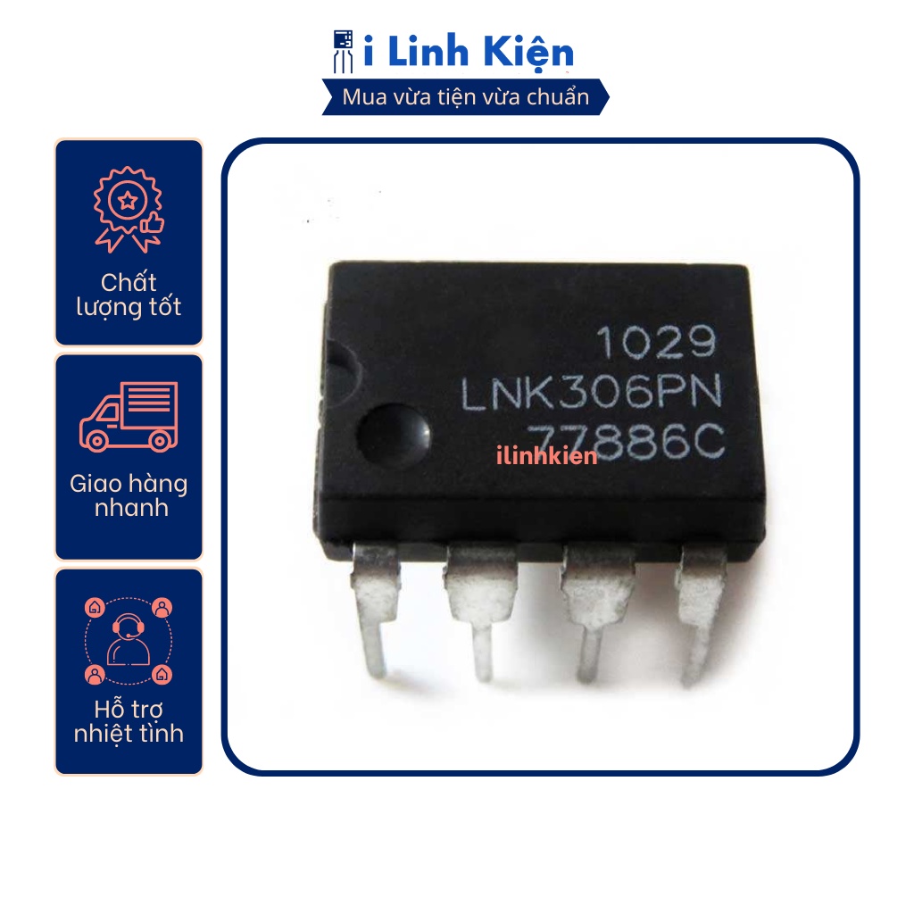Ic nguồn LNK302PN/304PN/305PN/306PN/500PN/564PN DIP-7 chính hãng Power Integrations