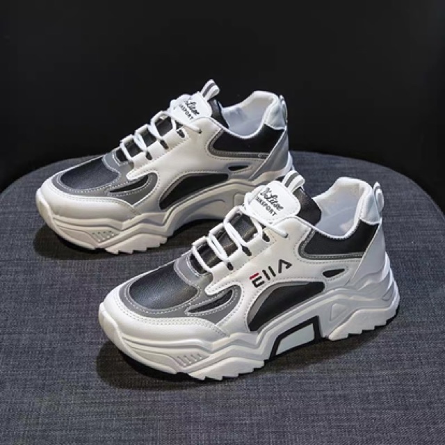 Giày thể thao nữ Ulzzang mã AKS đế cao 5cm 2 màu đen trắng phản quang phát sáng cá tính trê trung năng động mẫu mới rẻ | BigBuy360 - bigbuy360.vn