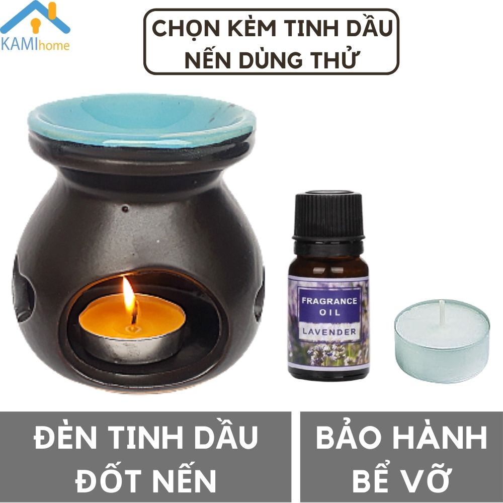 Đèn xông tinh dầu đốt nến ❤️Tặng tinh dầu❤️ thơm phòng khử mùi đuổi muỗi mã 25004