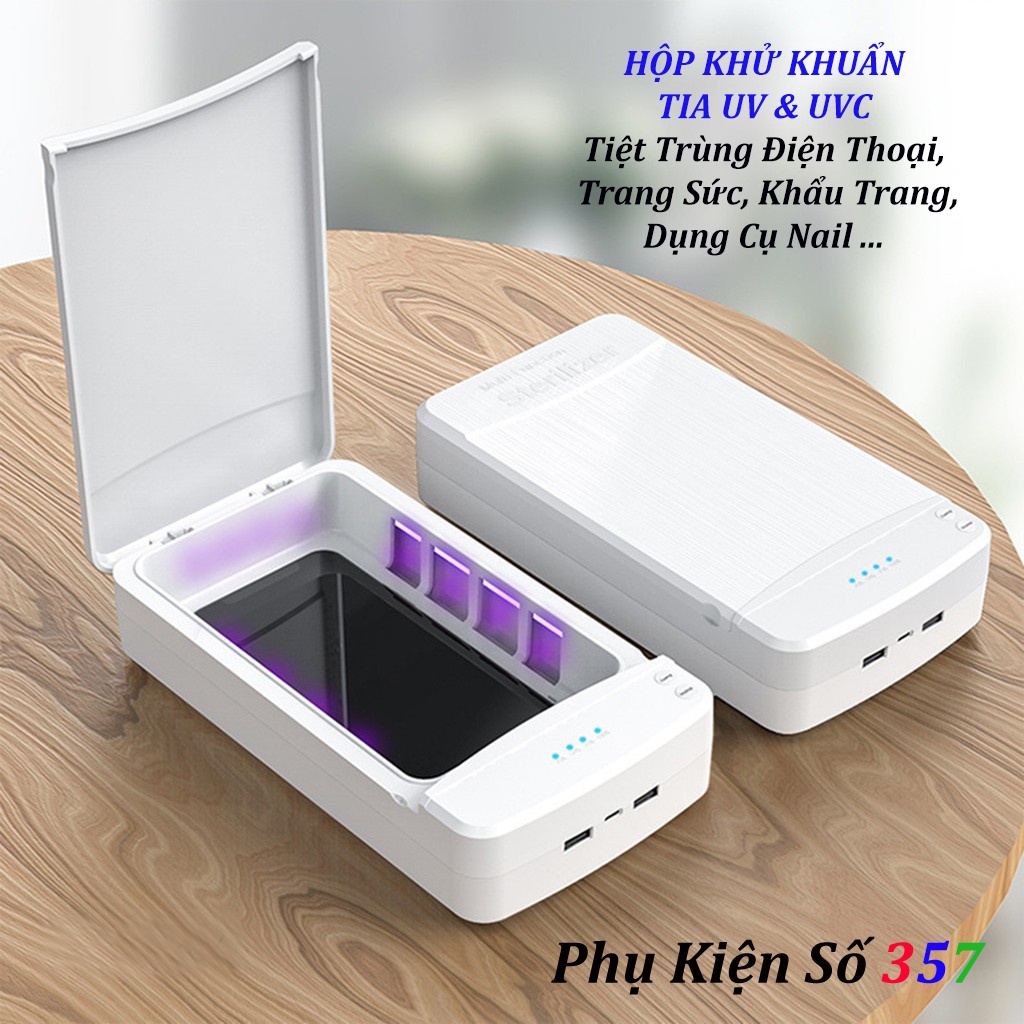 Hộp Khử Trùng Bằng Tia UV Đa Năng cho điện thoại, khẩu trang, mắt kính, trang sức...