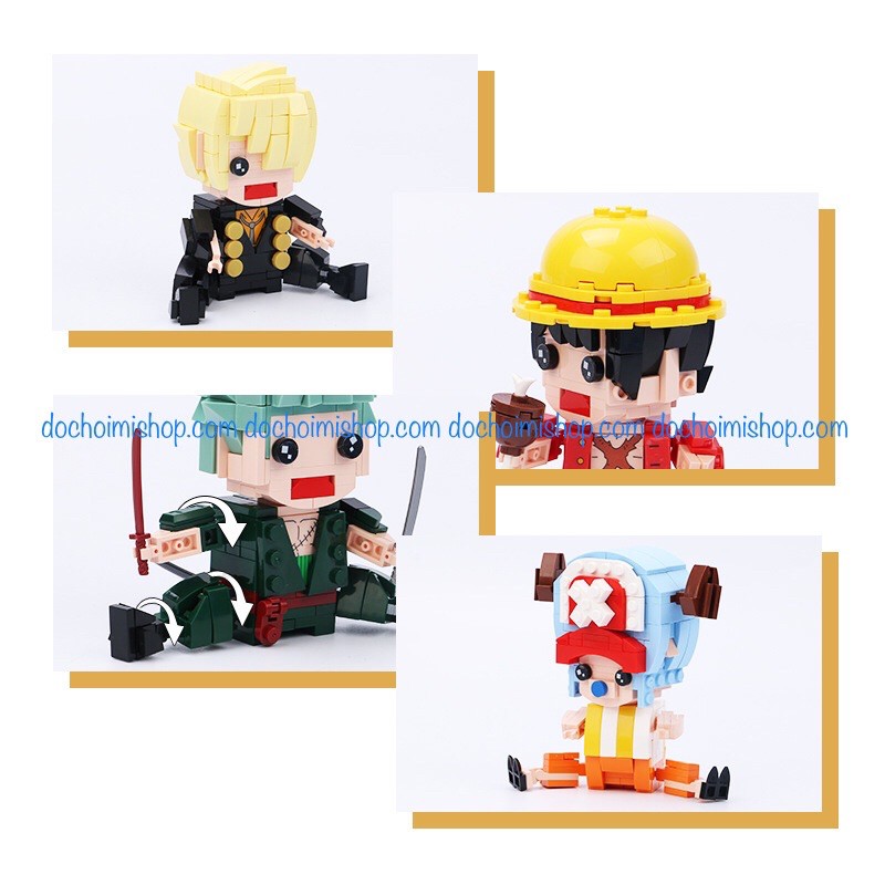 ✨ Lắp Ráp SX9007 Brickheadz 4 Mẫu One Piece ✨ Luffy Zoro