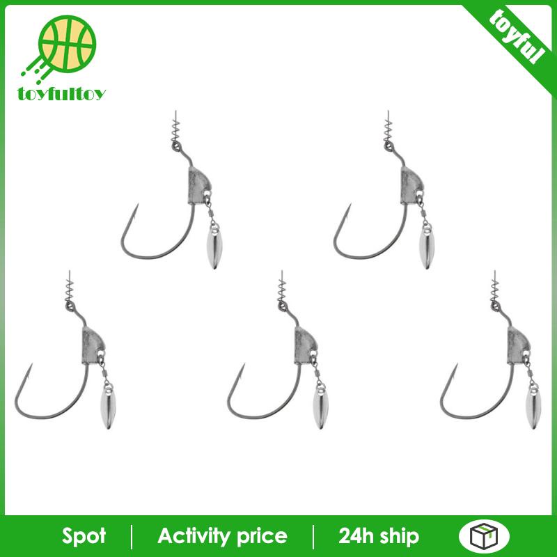 Set 5 Móc Câu Cá 5g Hình Giun Kèm Con Quay Chuyên Dụng