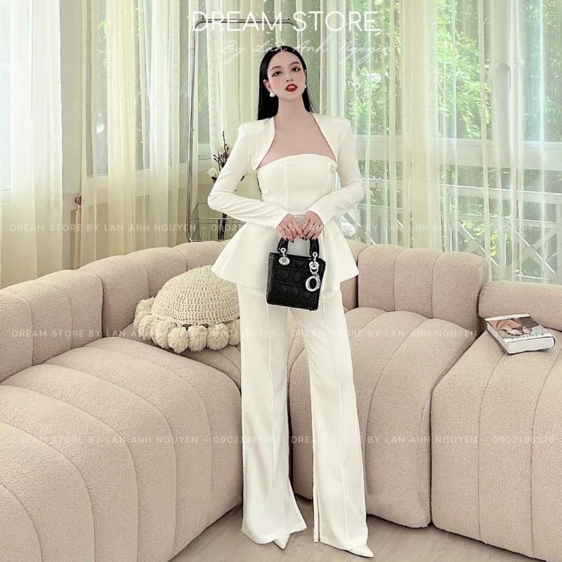 Set peplum hở lưng loe dáng dài | BigBuy360 - bigbuy360.vn