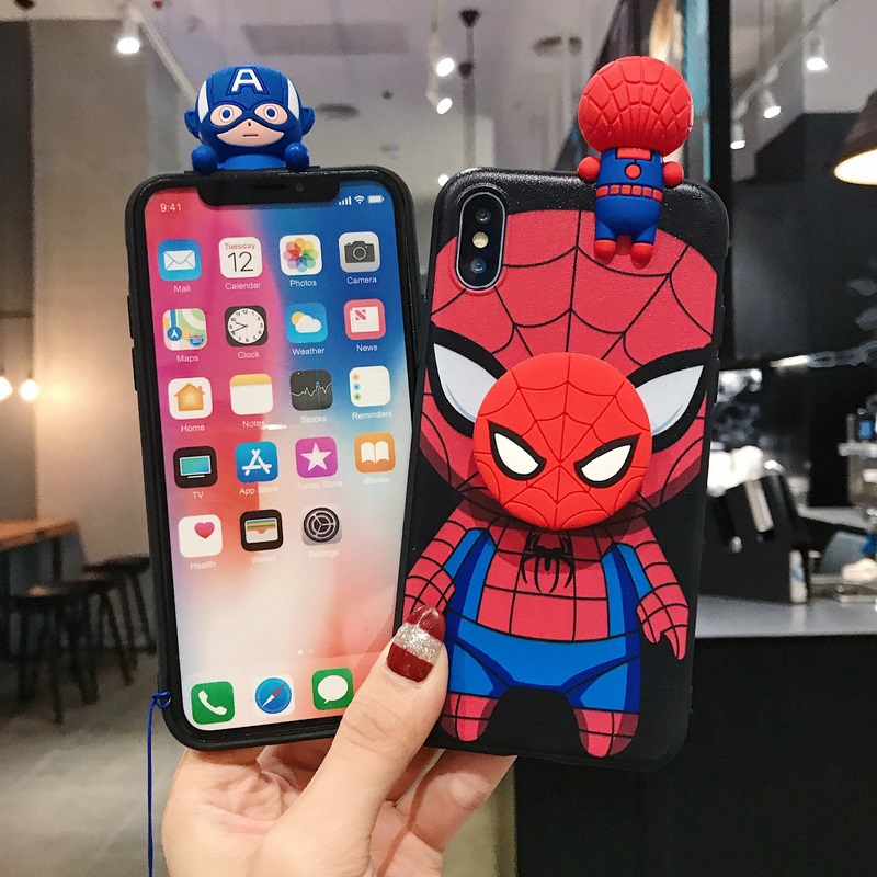 Ốp điện thoại họa tiết Batman / Spiderman / Captain America/ ironman cho iPhone 12 11 Pro X XR XS Max 6 6S 7 8 Plus