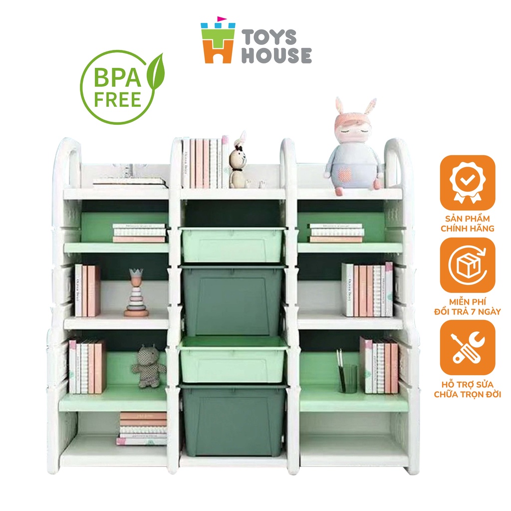 Giá kệ để đồ đa năng như sách vở, trò chơi cho bé  nhựa nguyên sinh cao cấp Toyshouse WM21E085