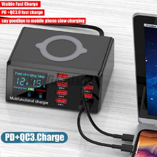 Đế sạc nhanh qc 3.0 không dây 8 cổng usb