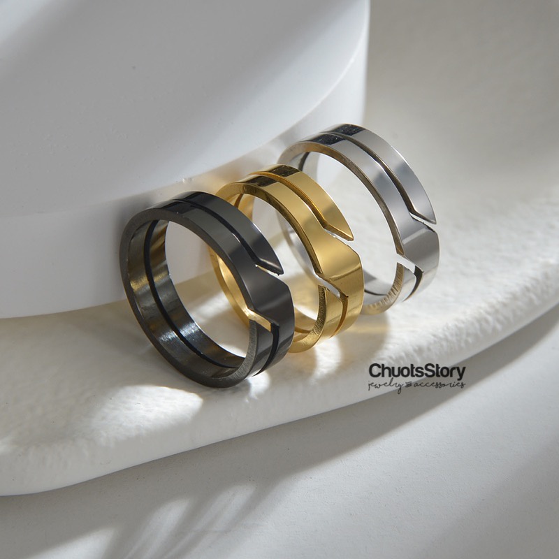 Nhẫn titan thời trang không gỉ nhiều mẫu, nhẫn nam nữ unisex cá tính - ChuotsStory 8-12
