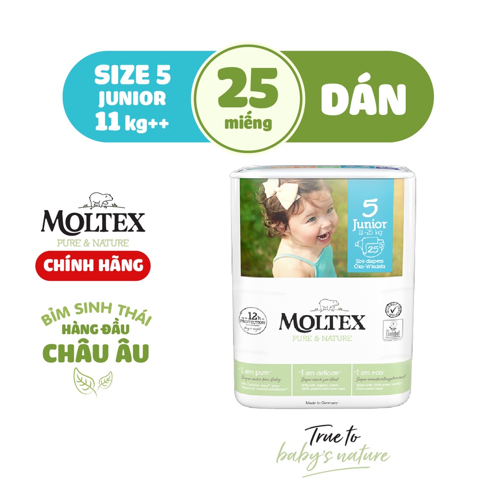 Bỉm/Tã dán Moltex Junior Size 11-25kg 25 miếng