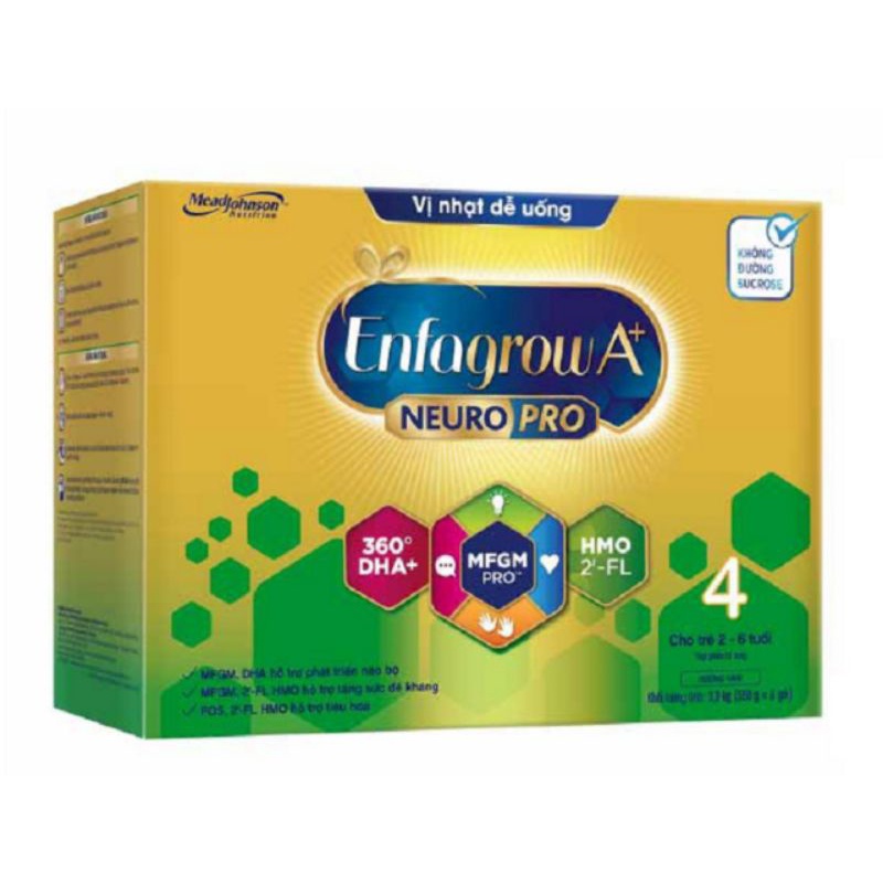 (Hsd 28/10/2022) Sữa bột Enfagrow A+ Neuropro 4 Vị thanh mát với dưỡng chất DHA &amp; MFGM – 3.3kg (6 túi thiếc 550 gam)