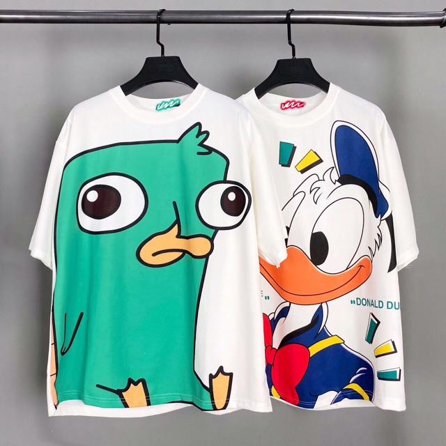 Áo Thun 3D Unisex Tay Lở Vịt Donald